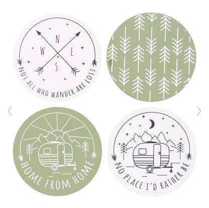 Happy Camper Caravan Coaster Set