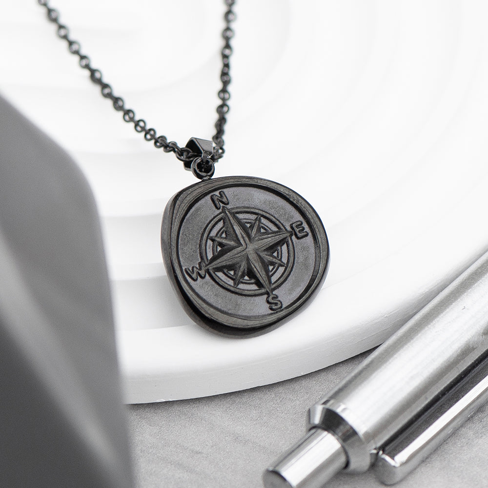 Personalised Compass Amulet Men's Necklace