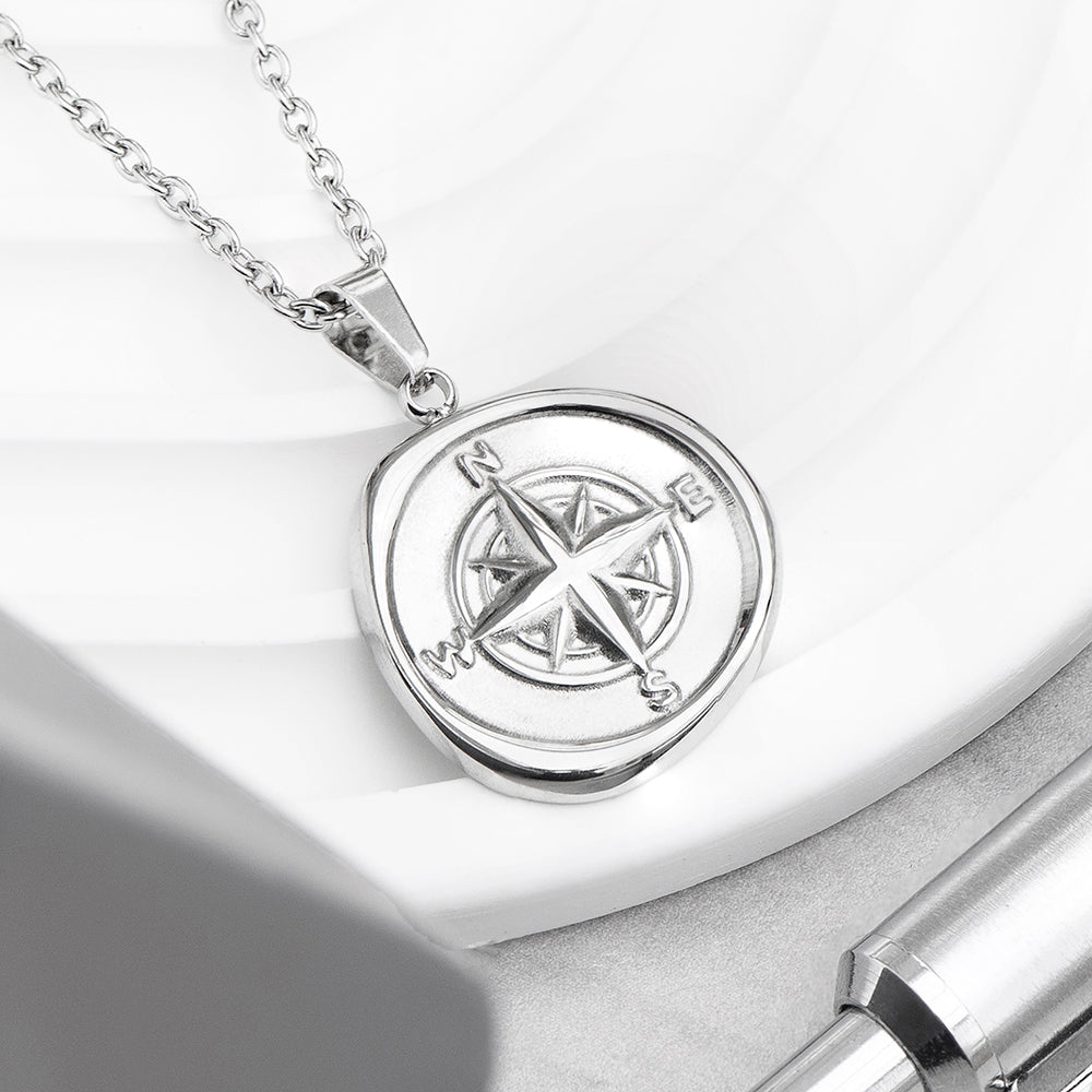 Personalised Compass Amulet Men's Necklace