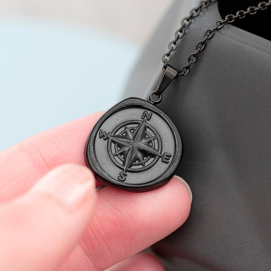 Personalised Compass Amulet Men's Necklace