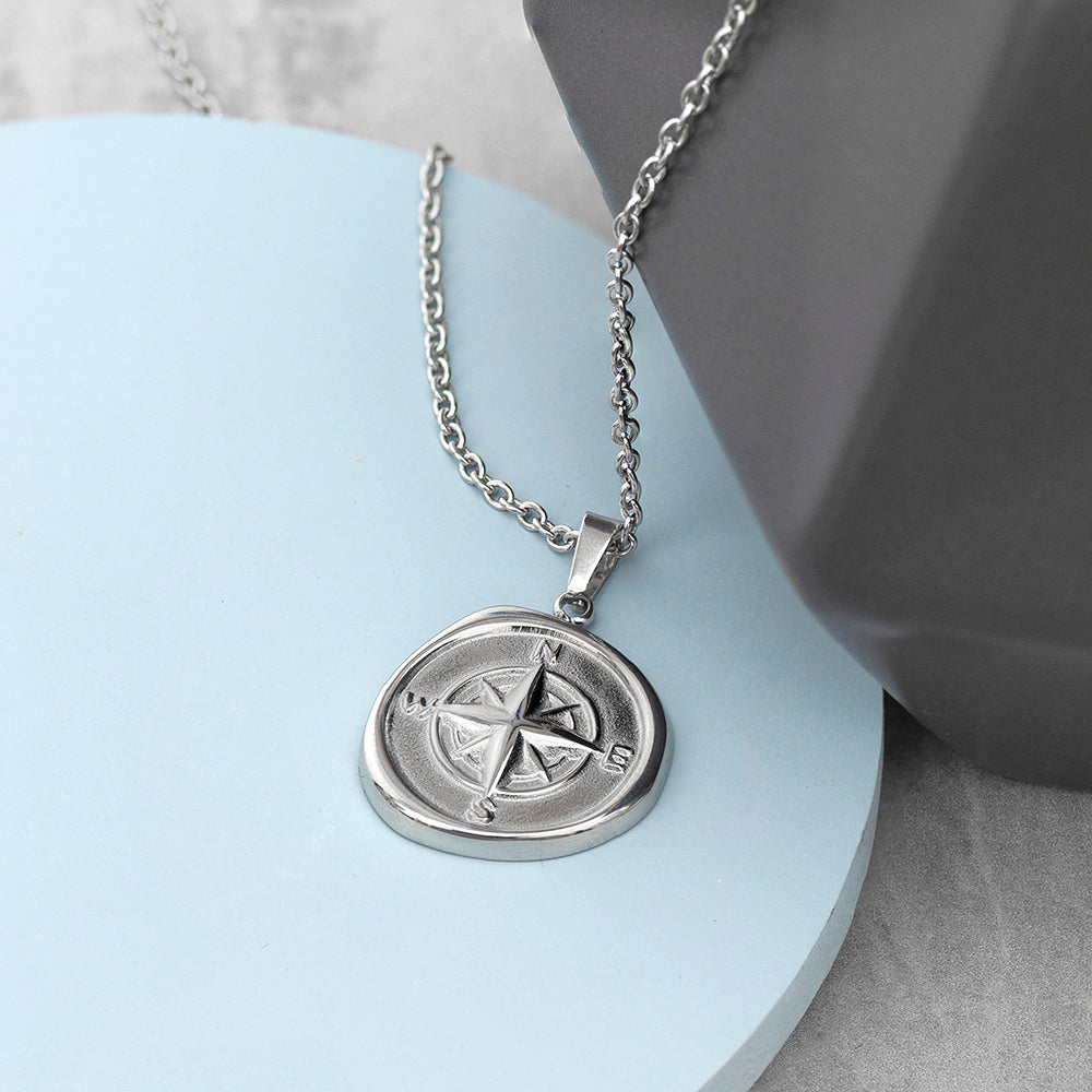 Personalised Compass Amulet Men's Necklace