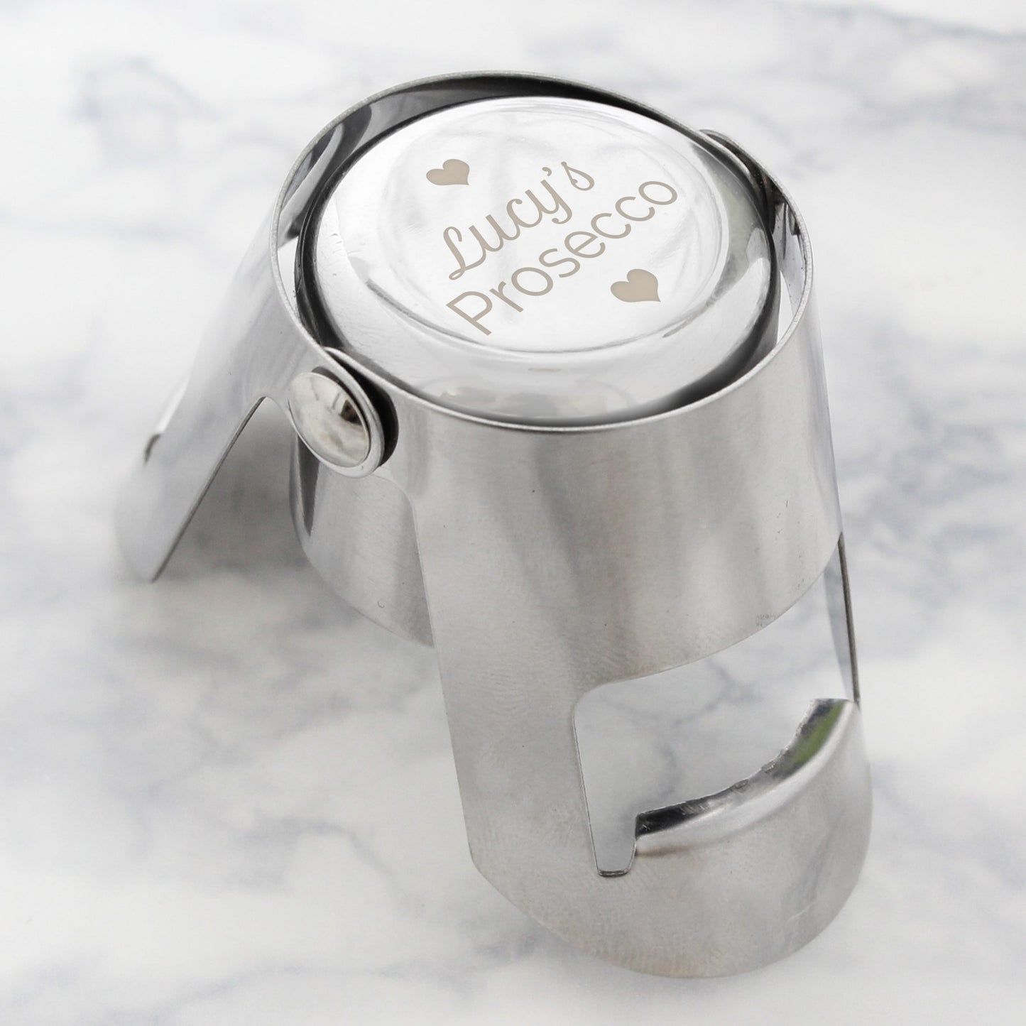 Personalised Heart Design Prosecco Bottle Stopper