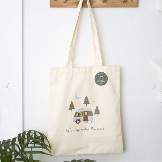 Let's Sleep Under the Stars Caravan Polycotton Tote Bag