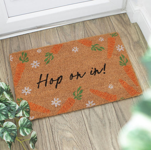 Natural Hop on In Carrot Design Doormat