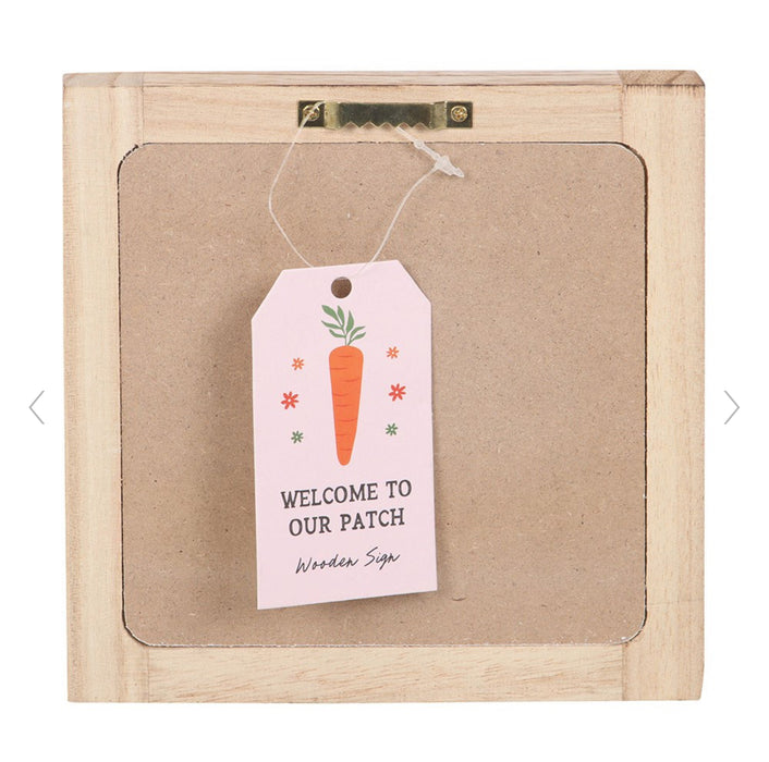 Welcome to Our Patch Carrot Design Wooden Frame Sign