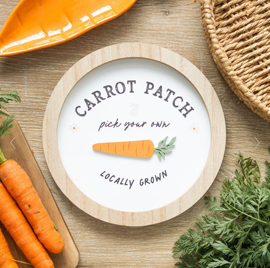 Carrot Patch Round 3D Wall Plaque