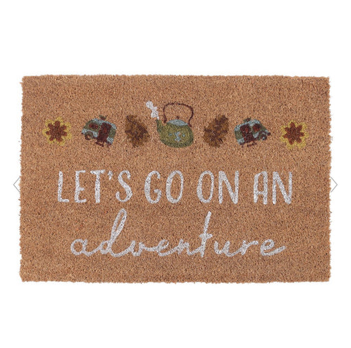 Natural Let's Go on an Adventure Caravan Doormat