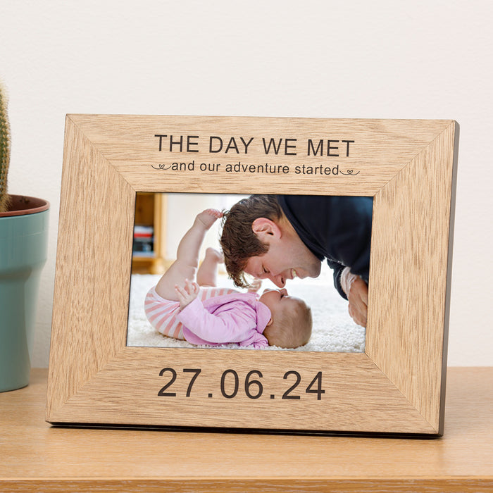 Personalised New Daddy The Day We Met Wood Photo Frame