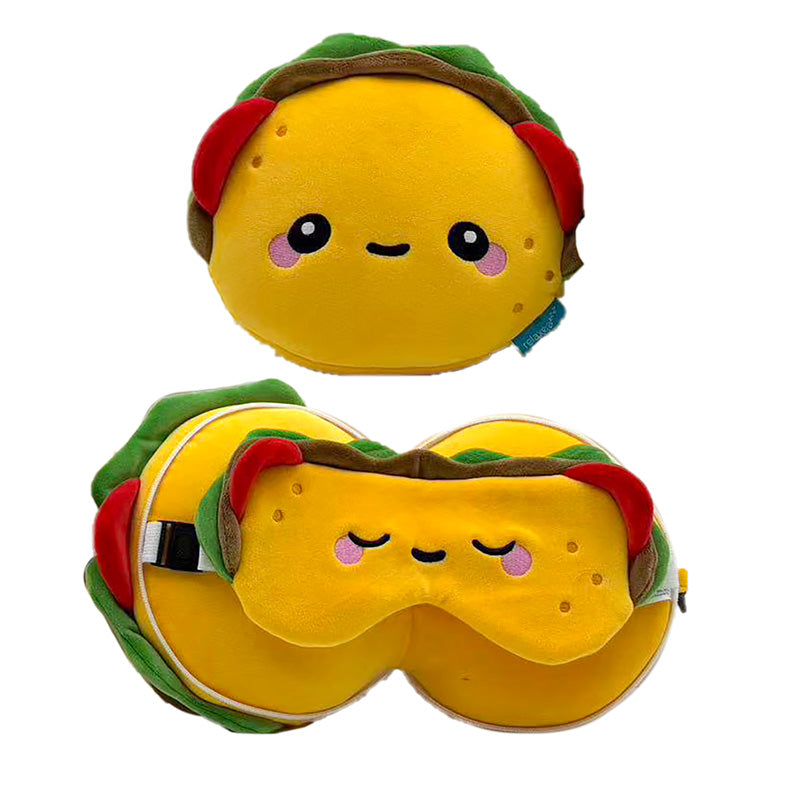 Relaxeazzz Foodiemals Frida the Taco Travel Pillow & Eye Mask