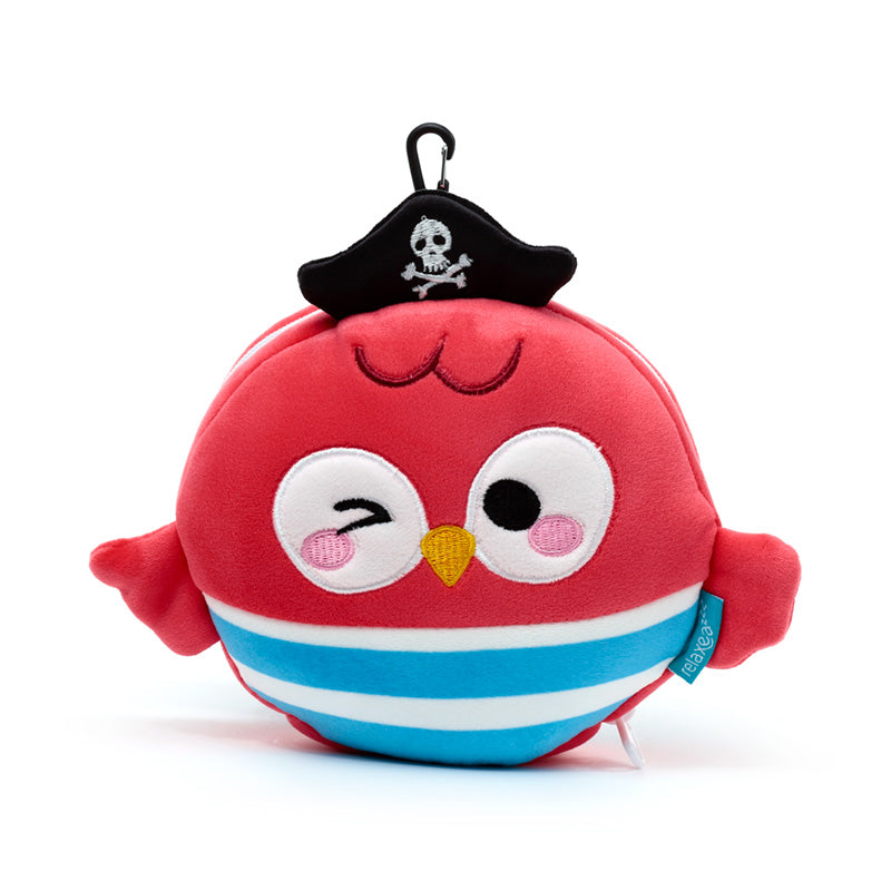 Relaxeazzz Jolly Roger Pirate Bembo the Parrot Travel Pillow & Eye Mask