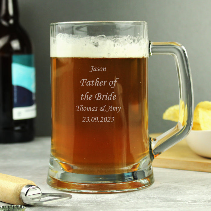 Personalised Pint Tankard Glass With Folding Gift Box