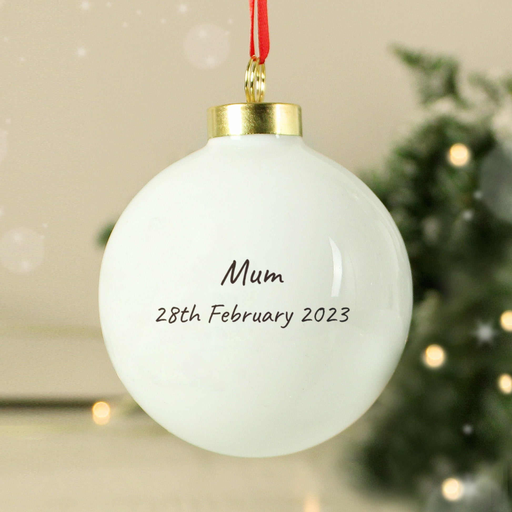 Personalised Robin In Memory Memorial Christmas Bauble