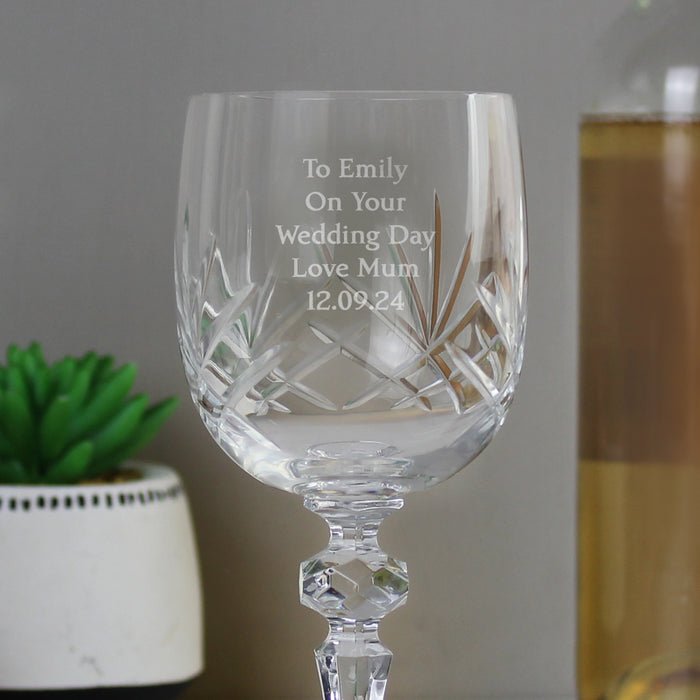 Personalised Engraved Cut Crystal Wine Glass