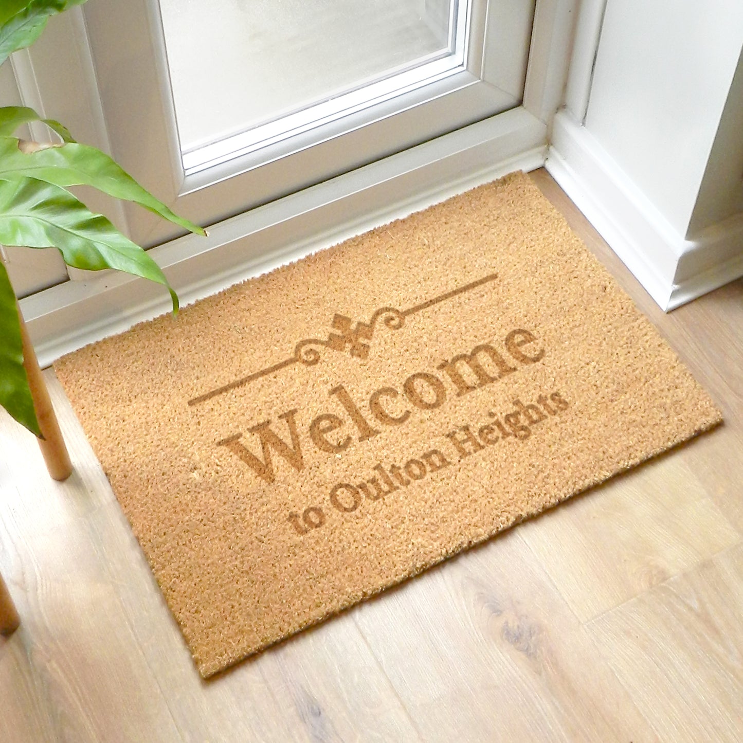 Personalised Ornate Rectangle Indoor Coir Doormat