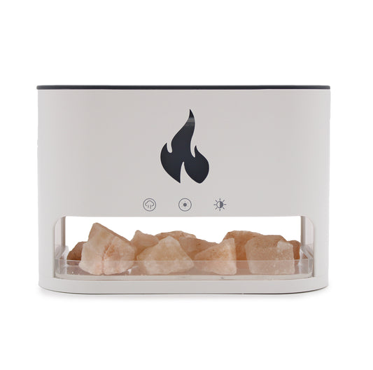 Himalayan Salt Chamber USB-C Flame Effect White Blaze Aroma Diffuser