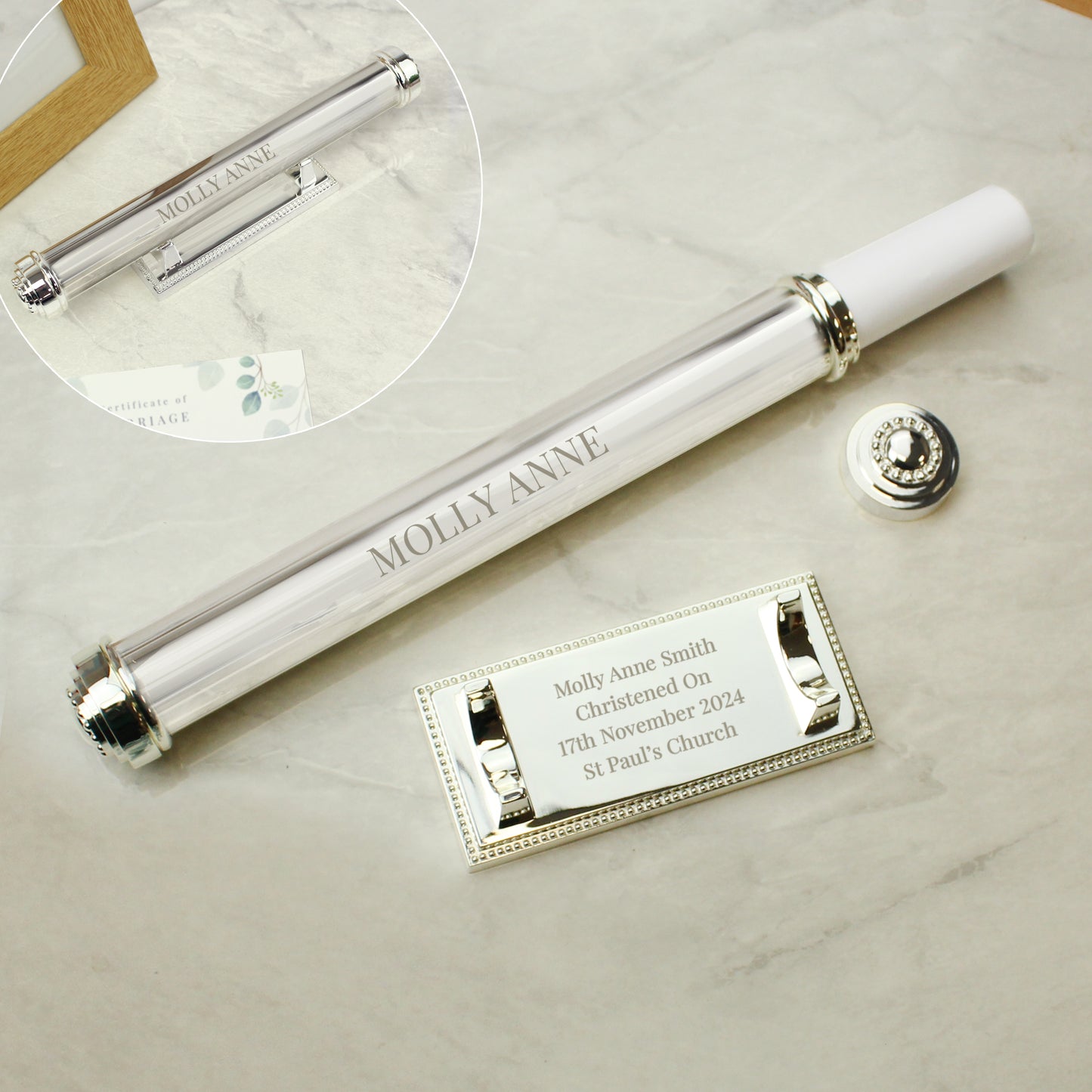 Personalised Engraved Silver Plated Certificate Holder