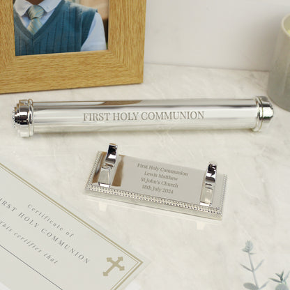 Personalised Engraved Silver Plated Certificate Holder