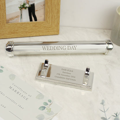 Personalised Engraved Silver Plated Certificate Holder