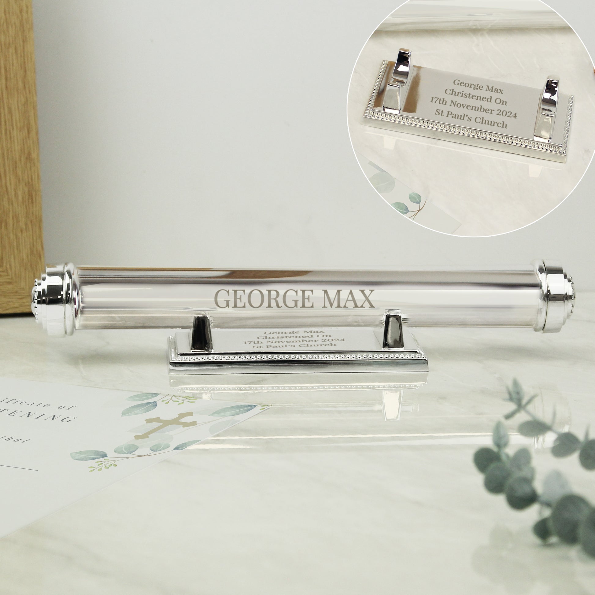 Personalised Engraved Silver Plated Certificate Holder