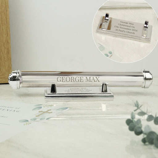 Personalised Engraved Silver Plated Certificate Holder