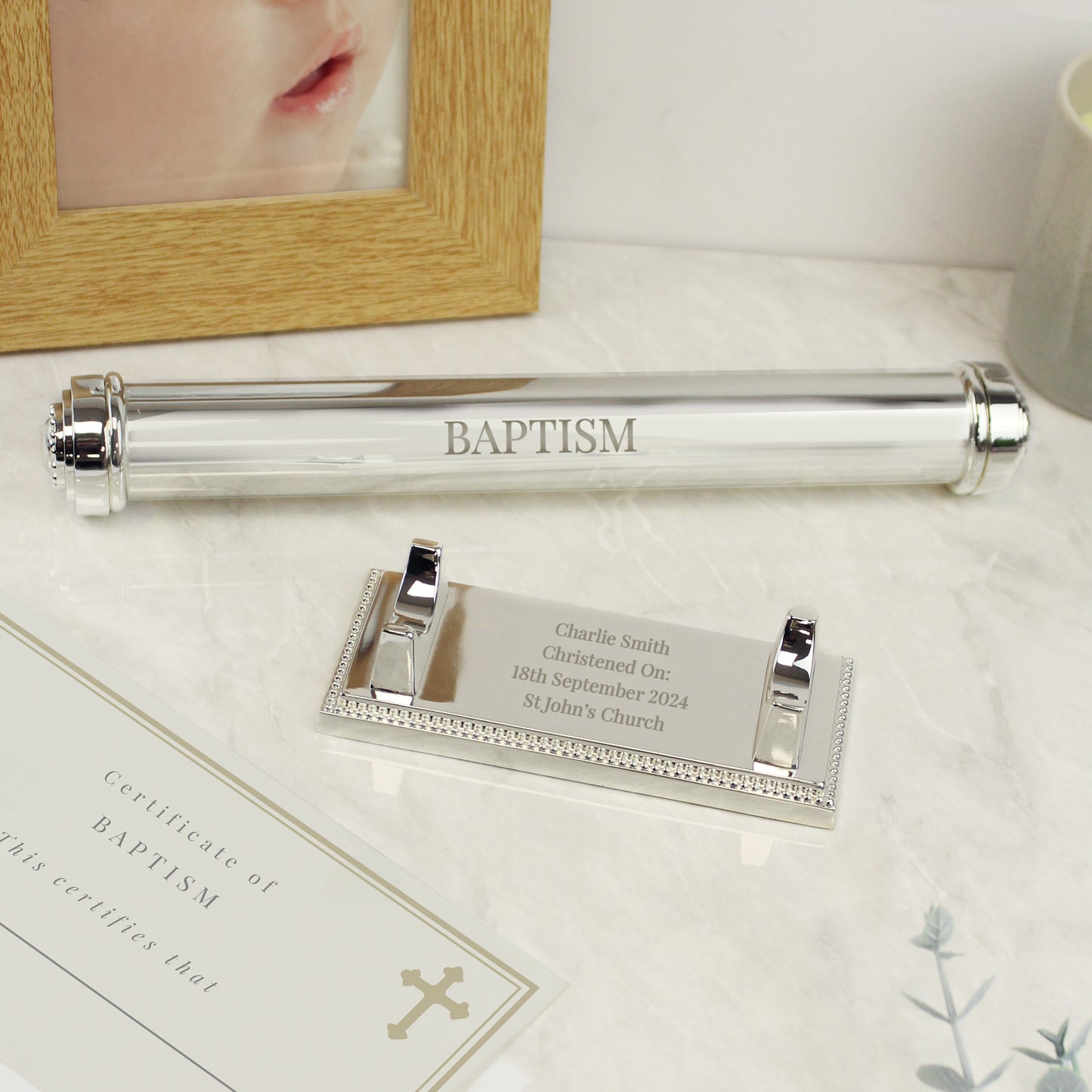 Personalised Engraved Silver Plated Certificate Holder