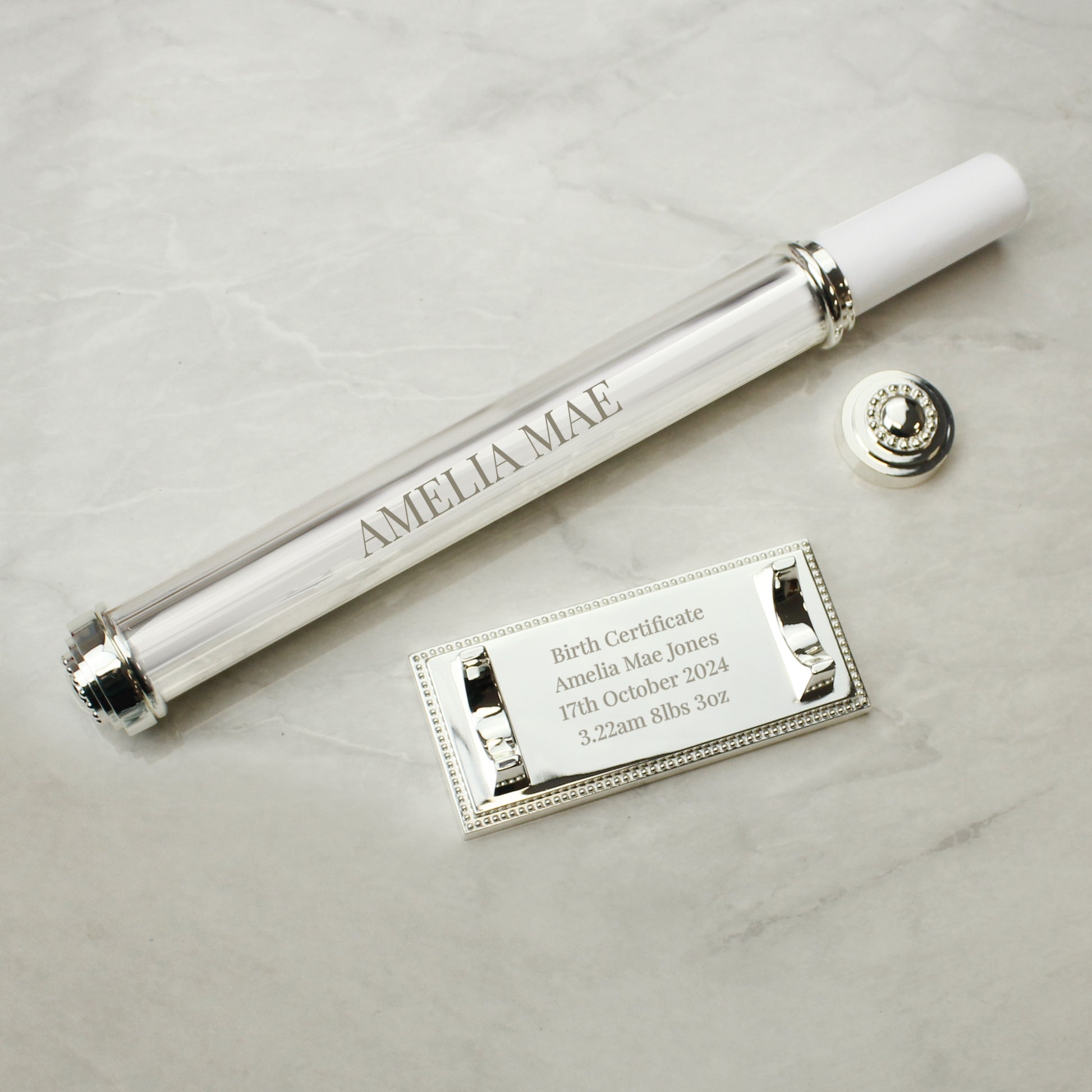 Personalised Engraved Silver Plated Certificate Holder