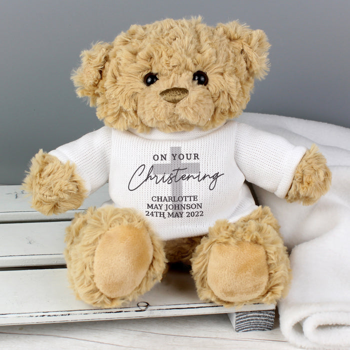 Personalised On Your Christening Teddy Bear - Keepsake Gift