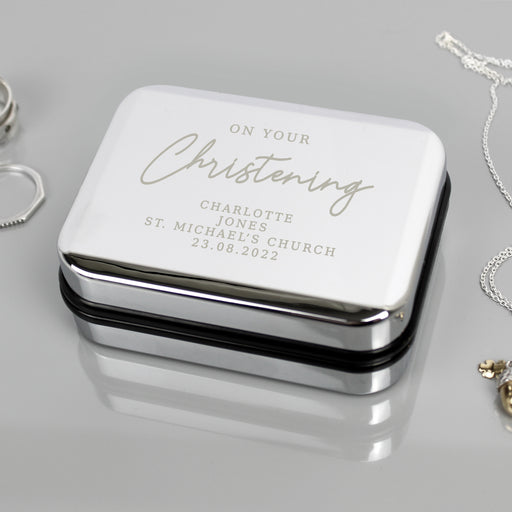 Personalised Christening Trinket Box For Necklace