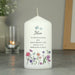 Personalised Mum Wild Flowers Pillar Candle