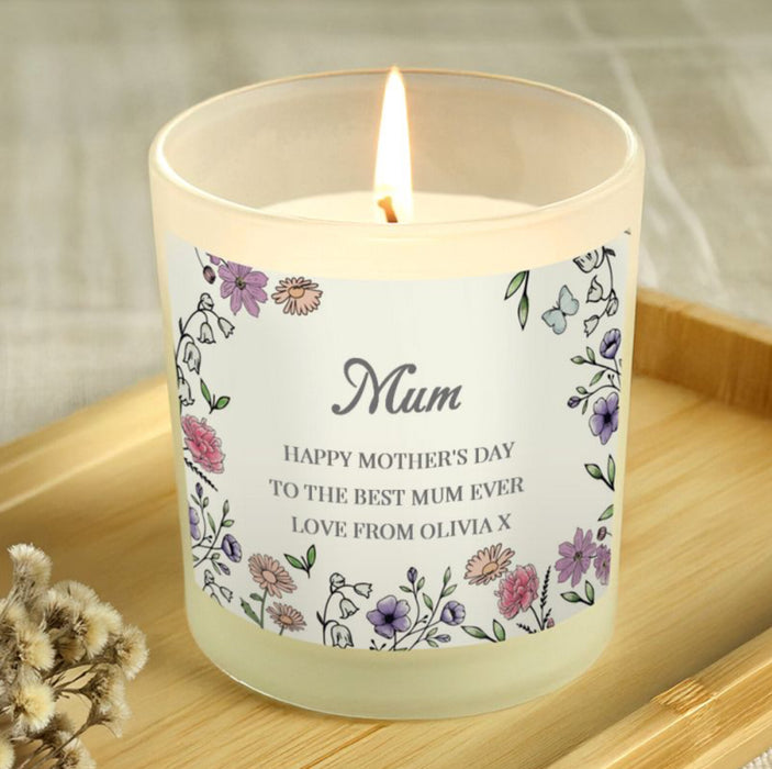 Personalised Mum Wild Flowers Candle Jar