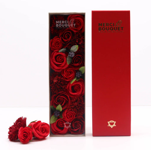 Classic Red Roses Exquisite Soap Flower Bouquet Long Gift Box