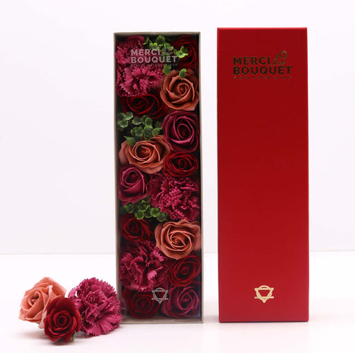 Vintage Roses Exquisite Soap Flower Bouquet Long Gift Box