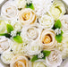 Wedding Blessings White & Ivory Soap Flower Bouquet Round Gift Box