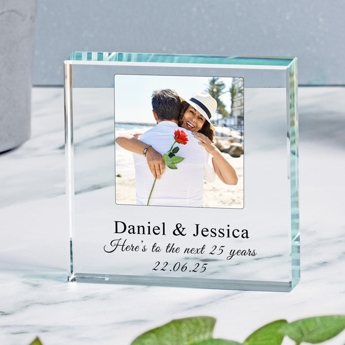 Personalised Anniversary Crystal Glass Ornament