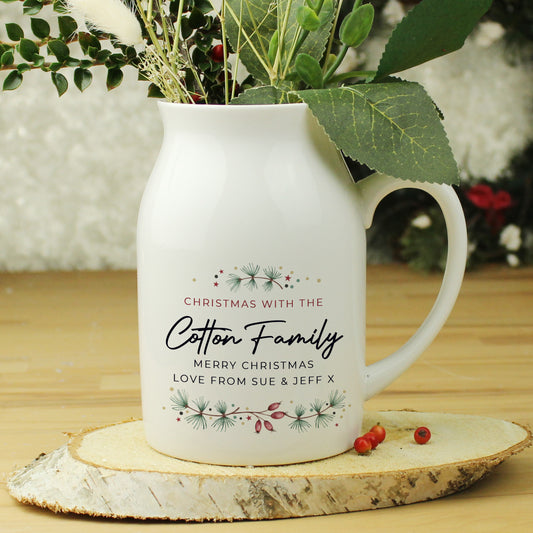 Personalised Christmas Flower Jug Vase