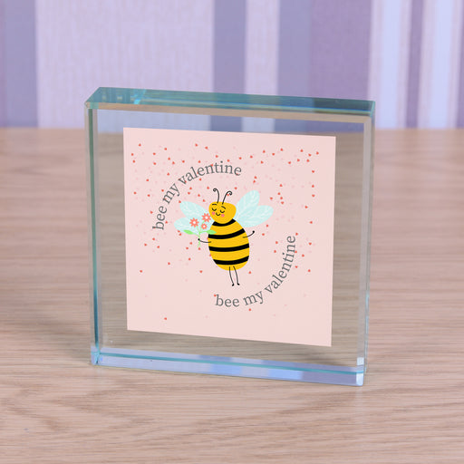 Bee My Valentine Crystal Glass Ornament