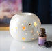 White Iridescent Star Oil Burner and Wax Warmer