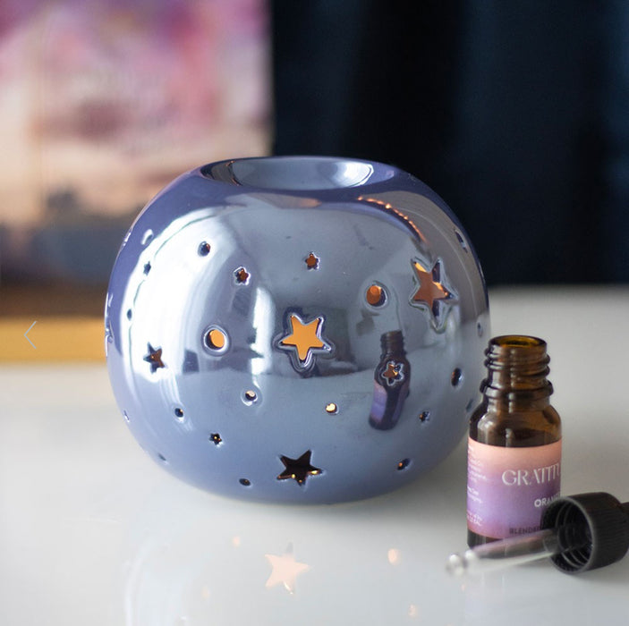 Purple Iridescent Star Oil Burner and Wax Warmer