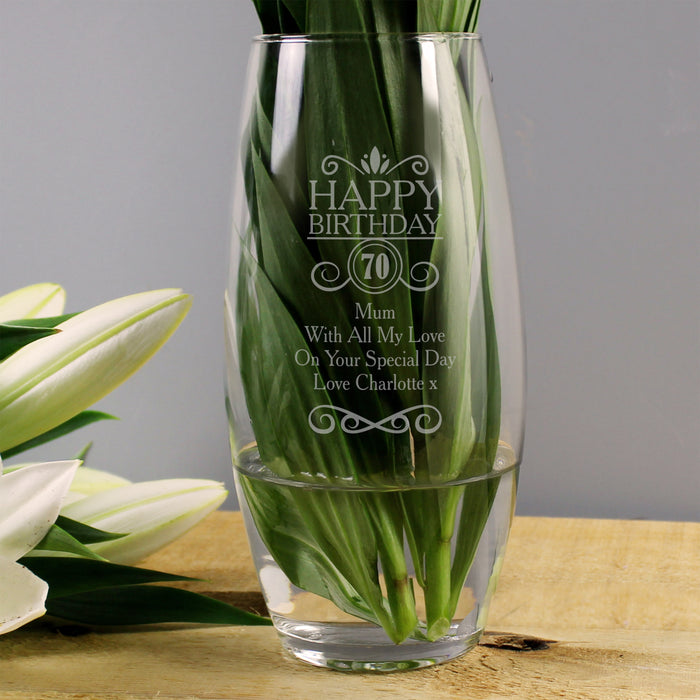 Personalised Birthday Age Bullet Glass Vase