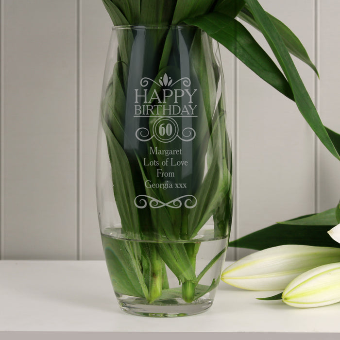 Personalised Birthday Age Bullet Glass Vase