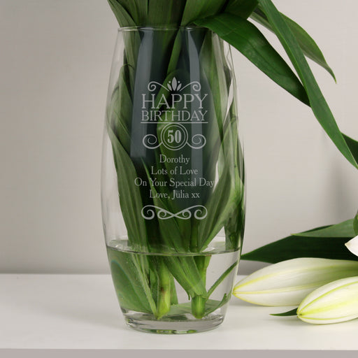 Personalised Birthday Age Bullet Glass Vase