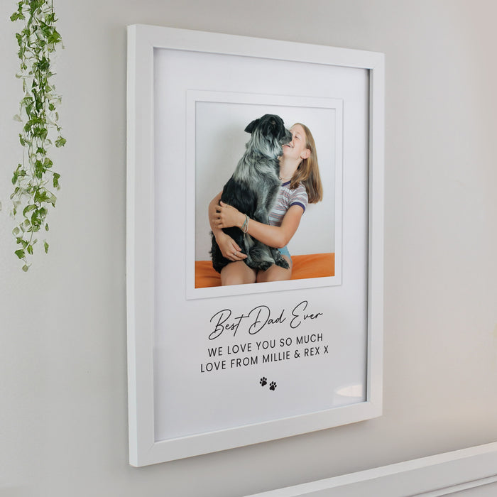 Personalised Pet Photo Upload White Framed Print Wall Art