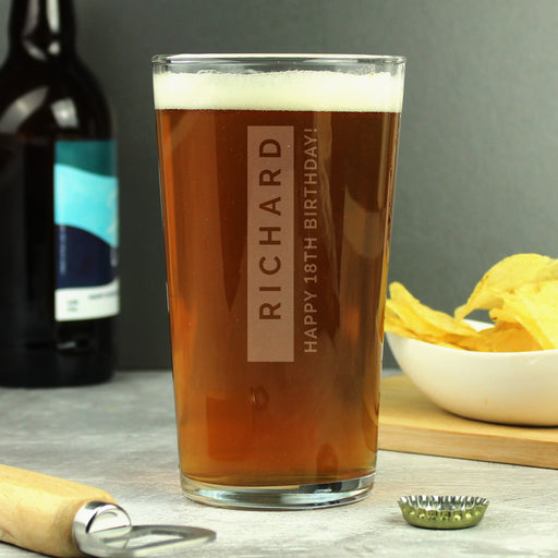 Engraved Free Text Pint Glass