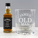 Engraved Old Man Tumbler Glass & Jack Daniels Miniature Gift Set