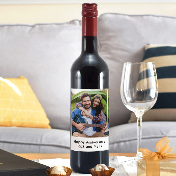 Personalised Photo Upload Shiraz Red Wine