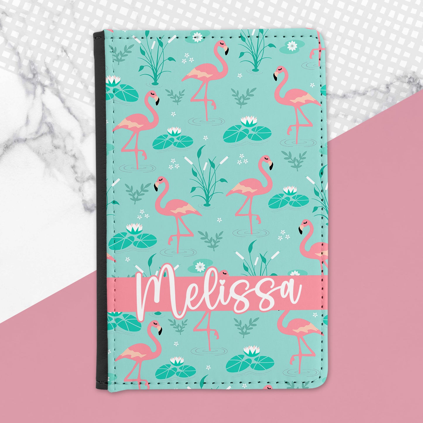 Personalised Fancy Flamingo Passport Cover