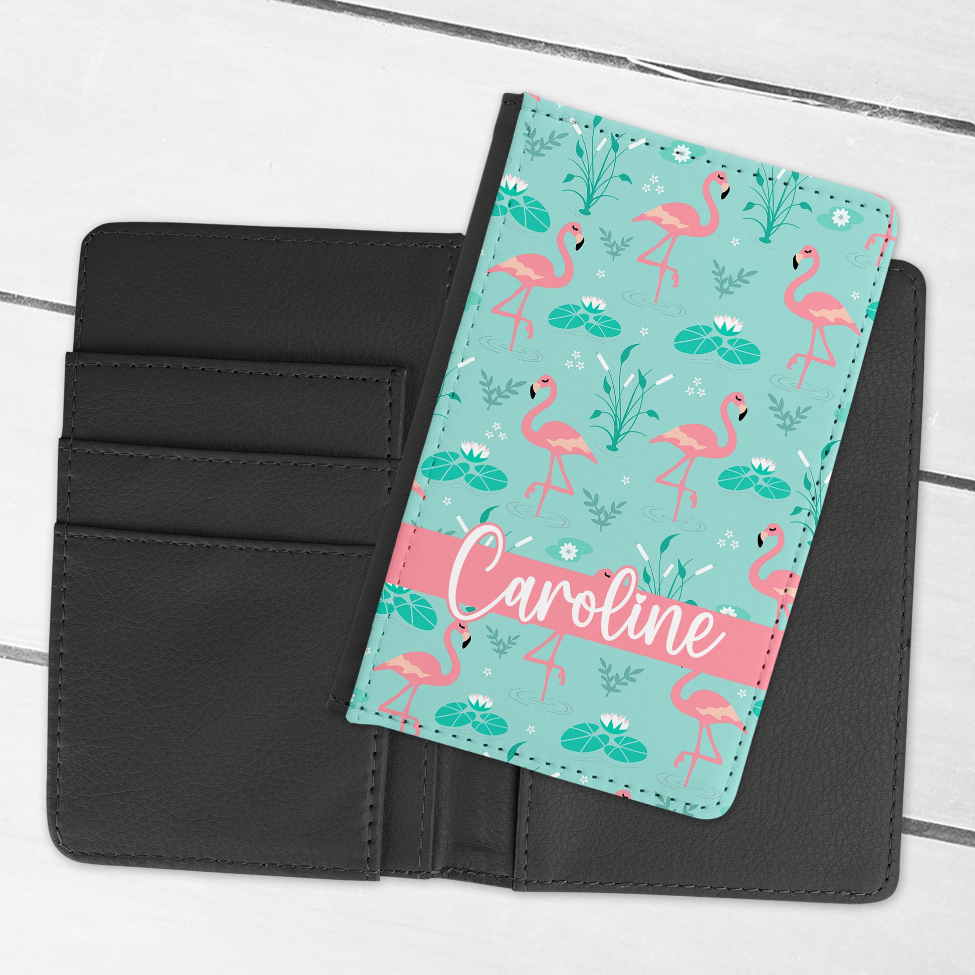 Personalised Fancy Flamingo Passport Cover