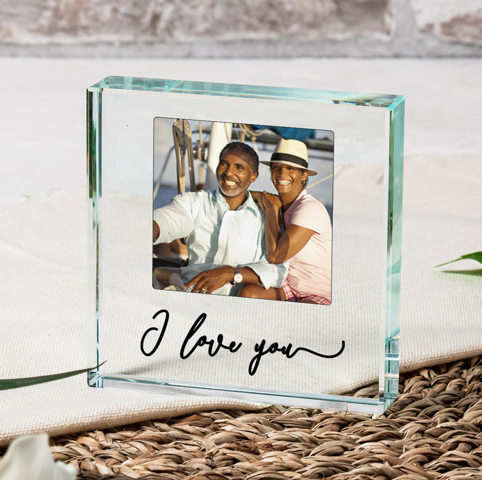 I love You Photo Crystal Glass Block