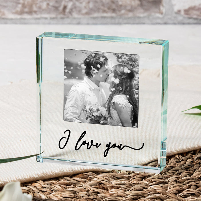 I love You Photo Crystal Glass Block