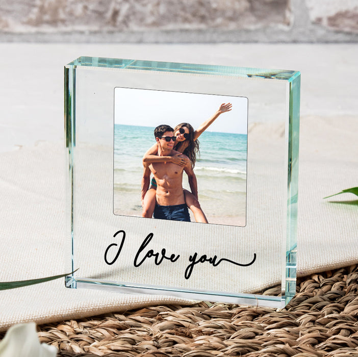 I love You Photo Crystal Glass Block